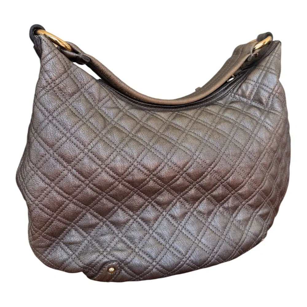 Authentic Marc Jacobs Metallic Bronze Quilted Leather Banana Hobo Bag - Picture 2 of 11